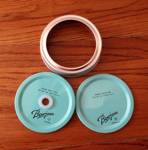 Fancy Mason Jar Lids With Straw Holes