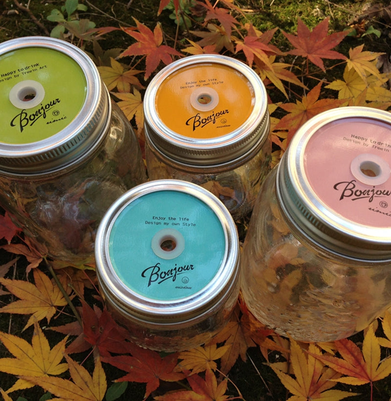 Fancy Mason Jar Lids With Straw Holes