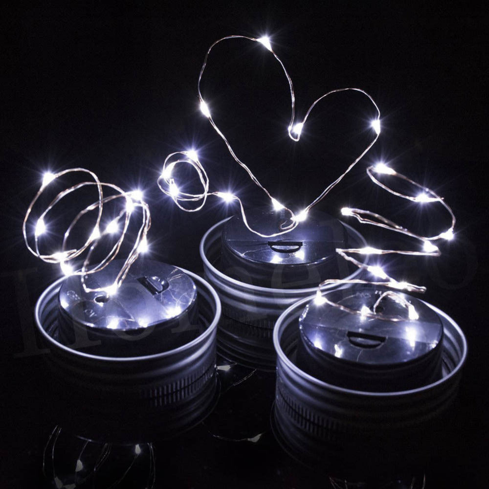 3Pcs/Set Fairy Light Solar Mason Jar Lid Lights