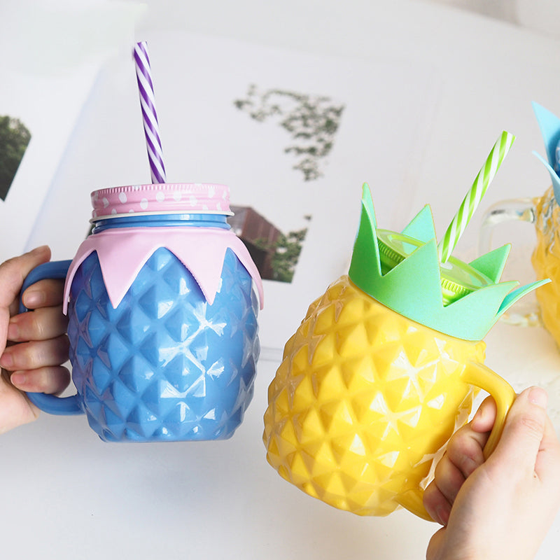 Colorful Pineapple Mason Jar